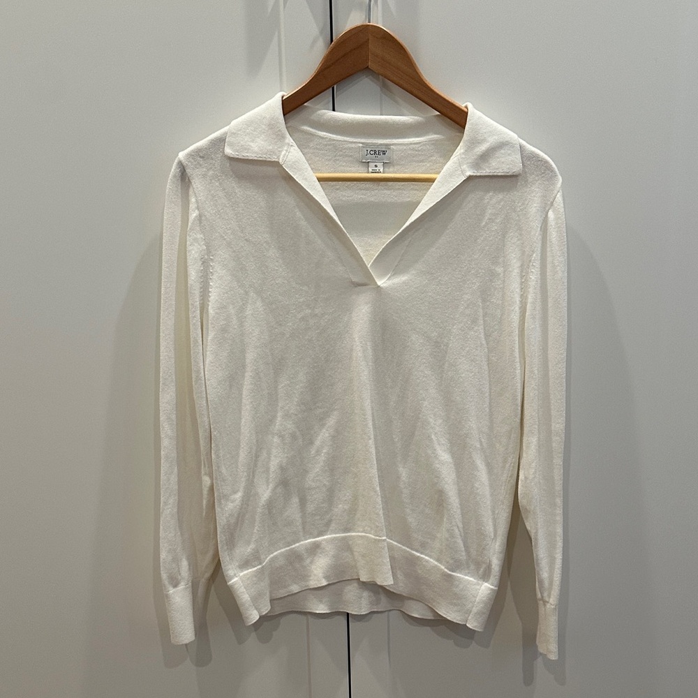 J. Crew Women's V-Neck Cream Sweater